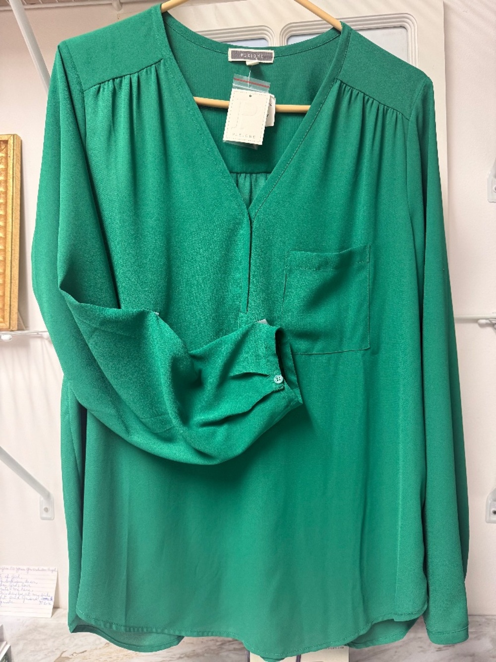 Green blouse long sleeve XL